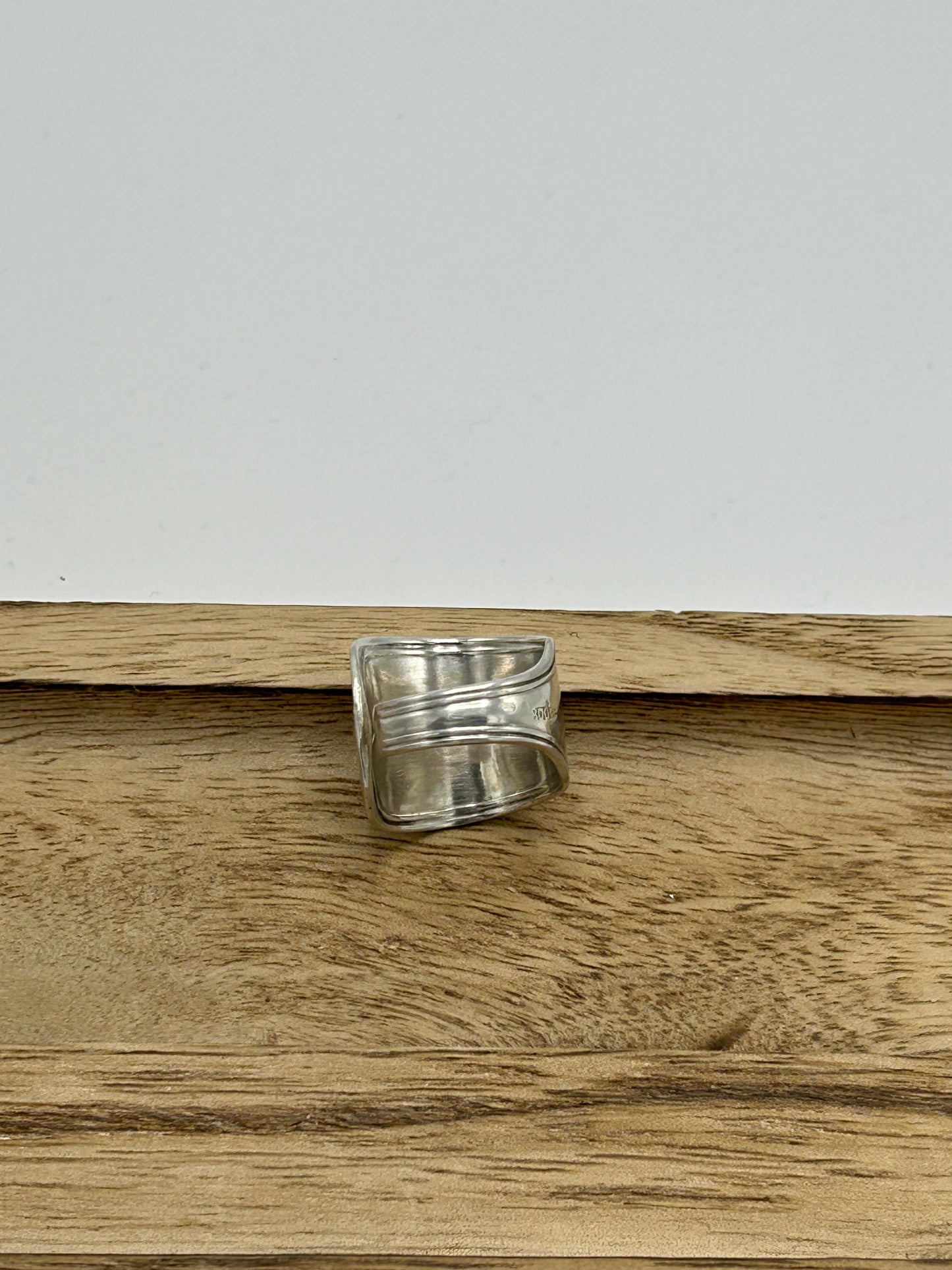 Ring aus 800er Silberbesteck (Stielende eines Kaffeelöffels) #30