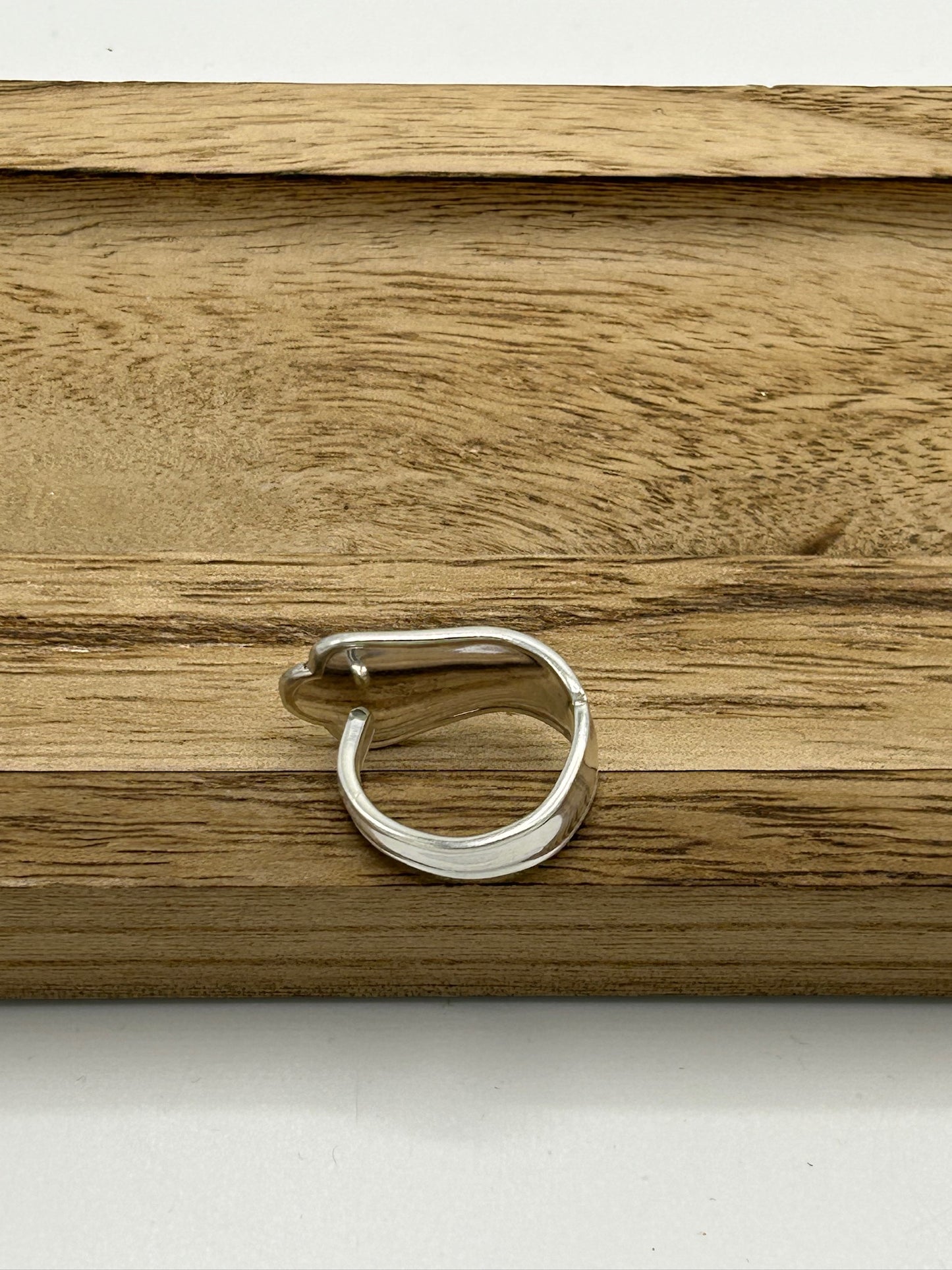 Ring aus 800er Silberbesteck (Stielende eines Teelöffels) #32