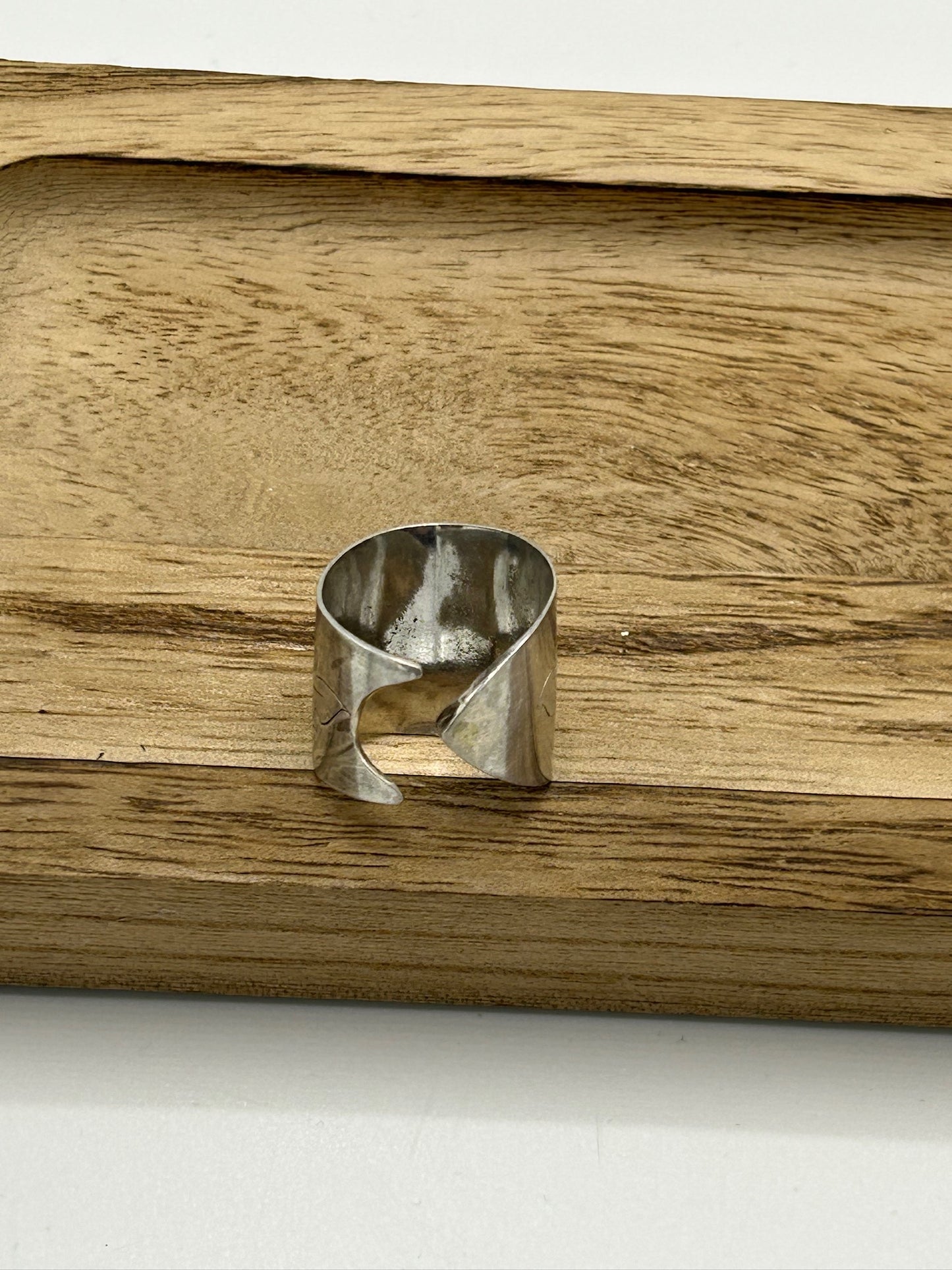 Ring aus 800er Silberbesteck (aus Löffellaffe geschnitten) #28