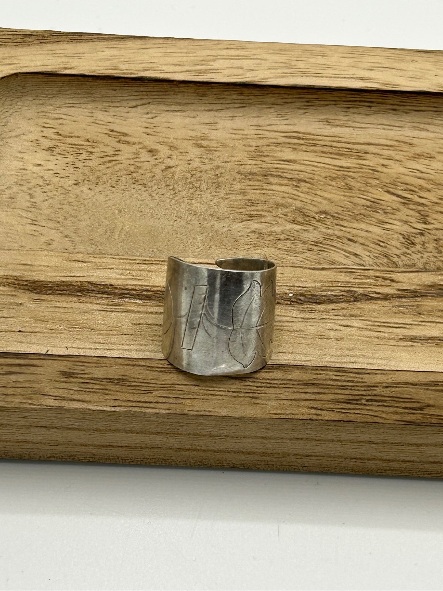 Ring aus 800er Silberbesteck (aus Löffellaffe geschnitten) #28