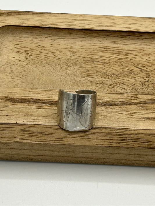 Ring aus 800er Silberbesteck (aus Löffellaffe geschnitten) #28