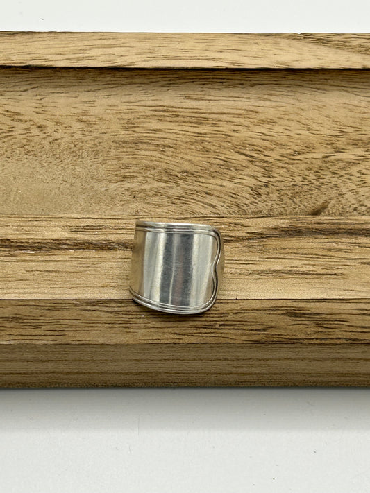 Ring aus 800er Silberbesteck (Stielende eines Kaffeelöffels) #30