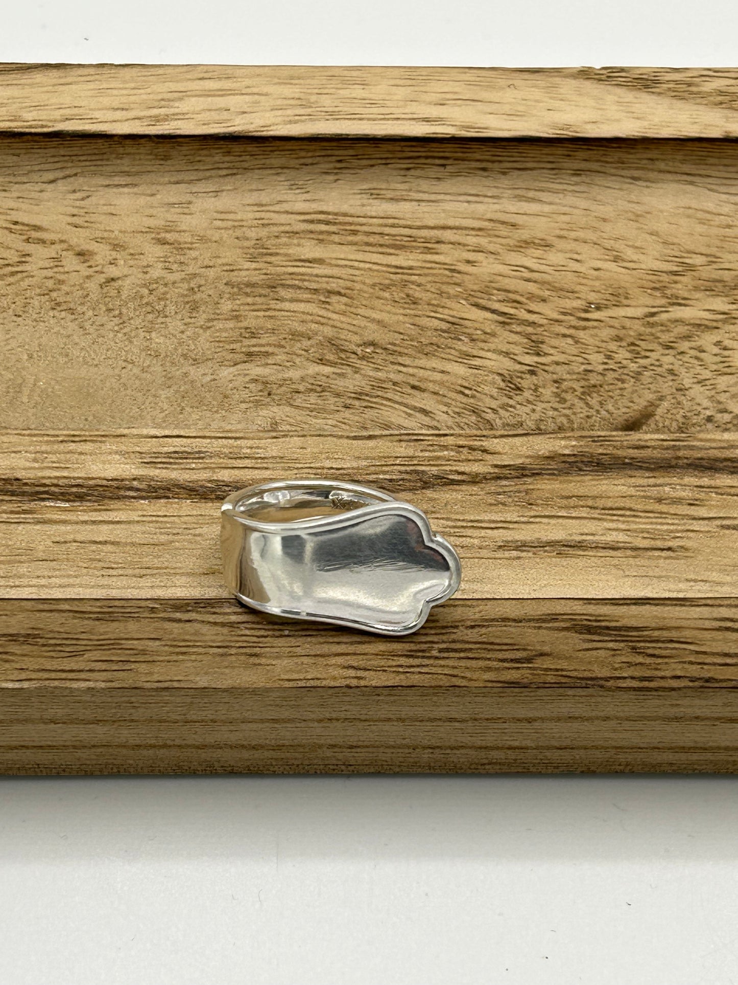 Ring aus 800er Silberbesteck (Stielende eines Teelöffels) #32