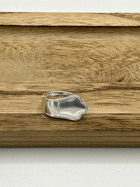 Ring aus 800er Silberbesteck (Stielende eines Teelöffels) #32