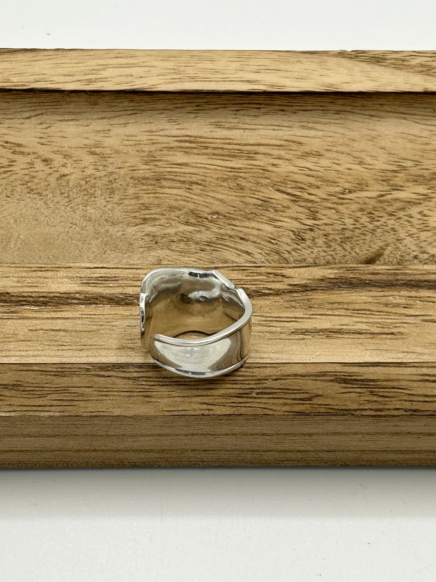 Ring aus 800er Silberbesteck (Stielende einer Kuchengabel) #33