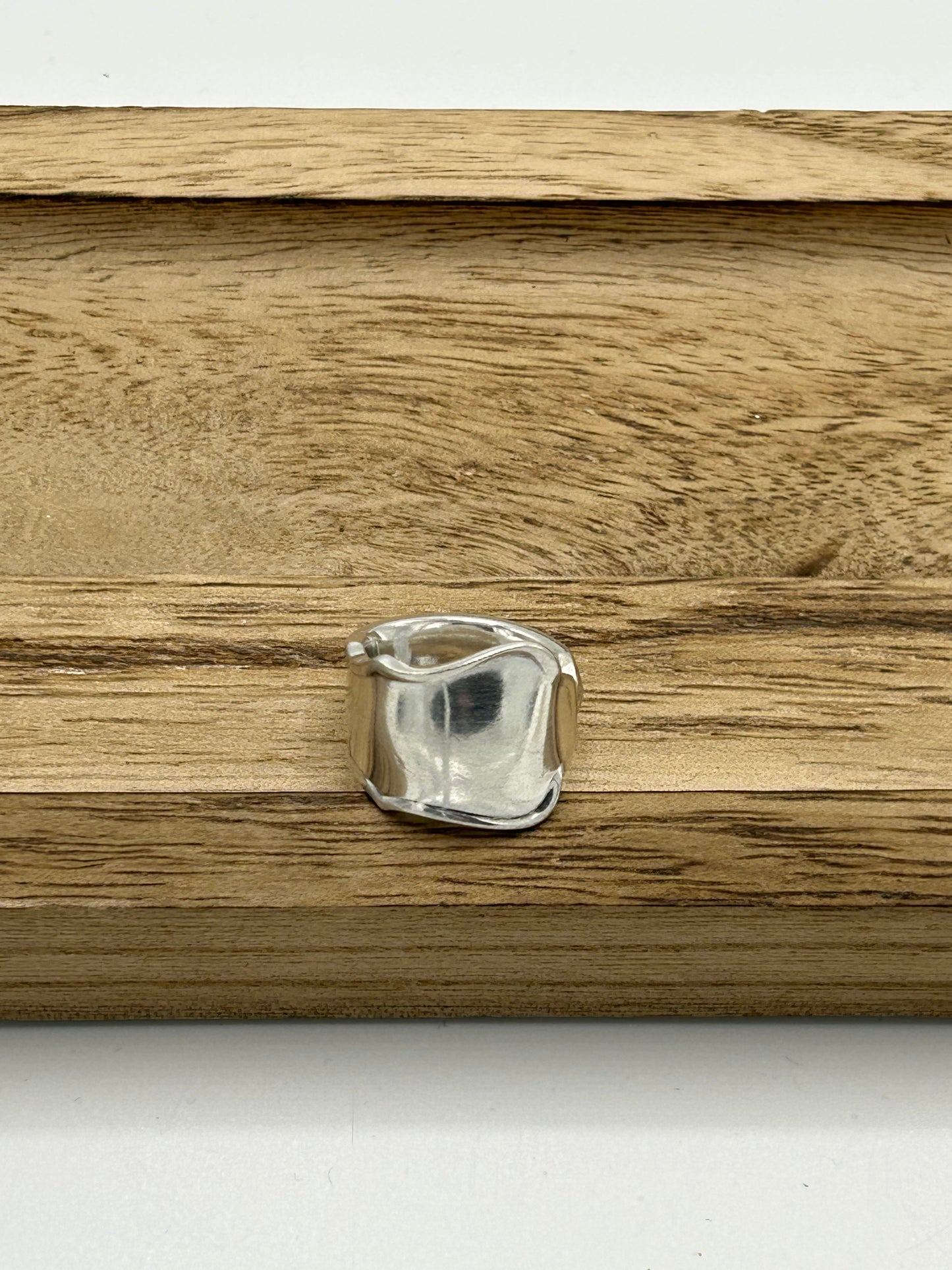 Ring aus 800er Silberbesteck (Stielende einer Kuchengabel) #33