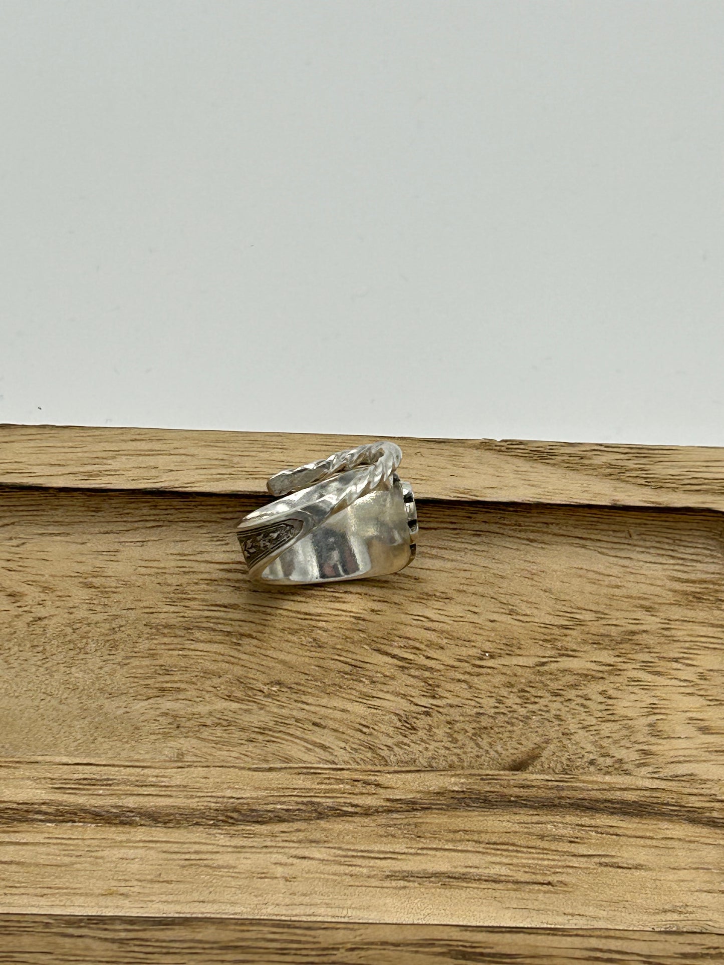 Ring aus 800er Silberbesteck (Rokoko-Muster mit gedrehtem Stiel) #35